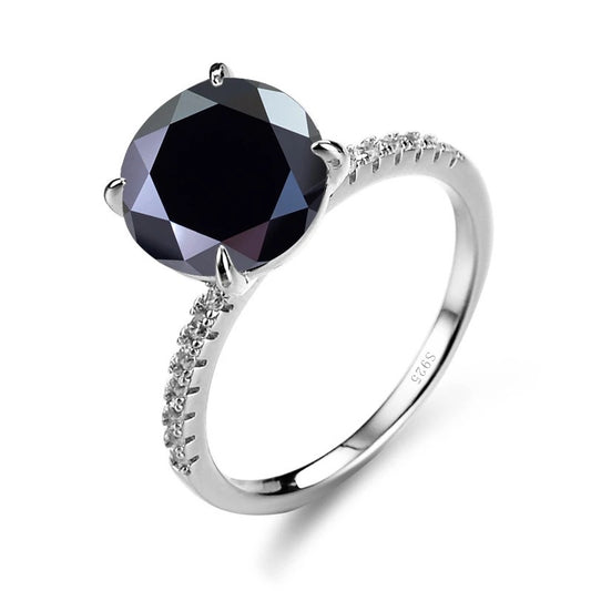 Black Moissanite 5ct solitaire