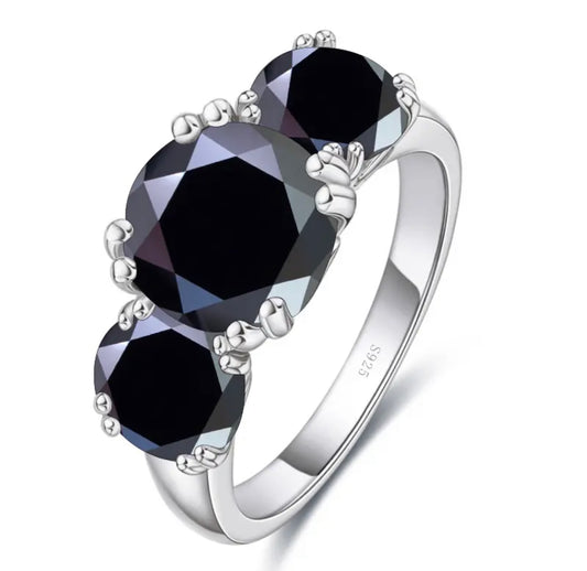 Trio black Moissanite 5ct solitaire