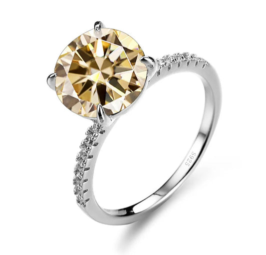 Champagne Moissanite 5ct solitaire