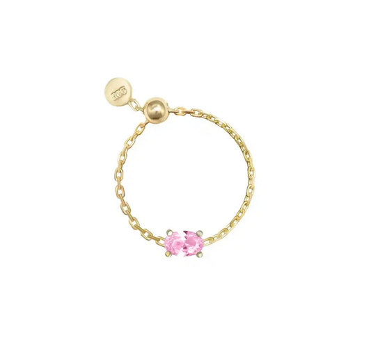 Happiness chain pink oval