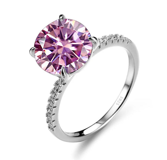 Pink Moissanite 5ct solitaire