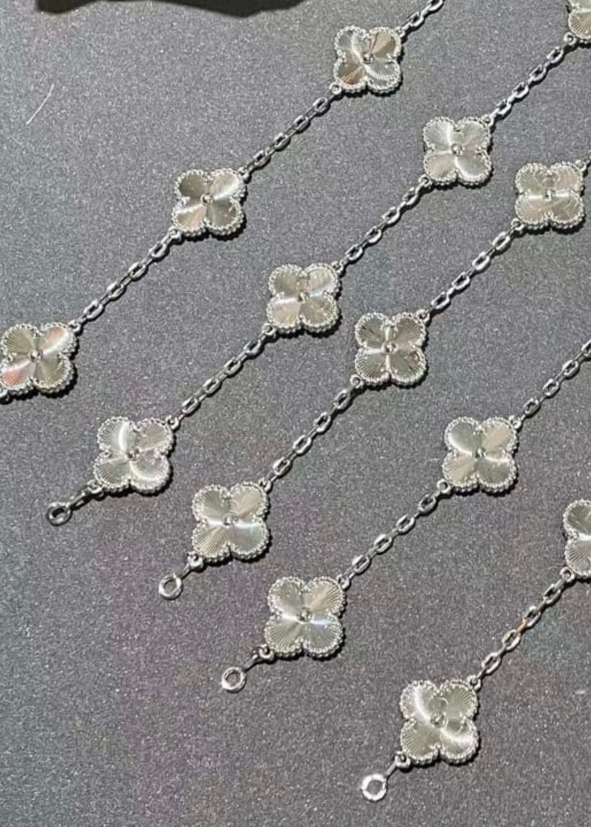 Silver shop clover bracelet