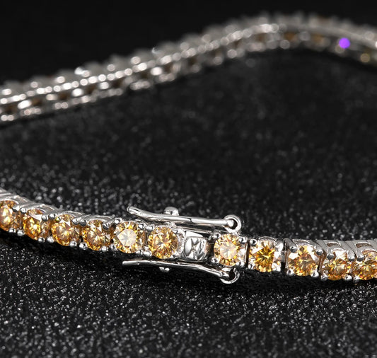 3mm Champagne Moissanite tennis bracelet